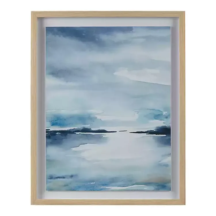 Framed Art-Kirklands Home Abstract Sparkling Sea Framed Wall Art Blue