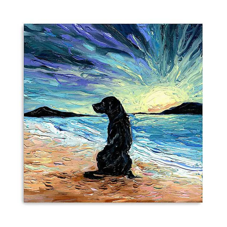 Canvas Art-Kirklands Home Aja Trier Black Lab Beach Days Canvas Art Print
