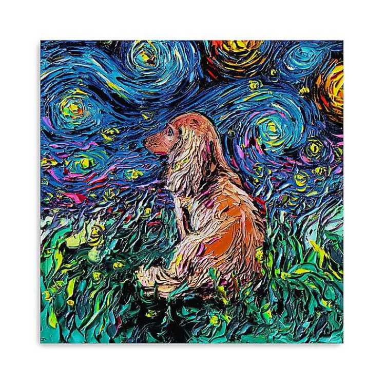 Canvas Art-Kirklands Home Aja Trier Dachshund III Starry Night Canvas Print