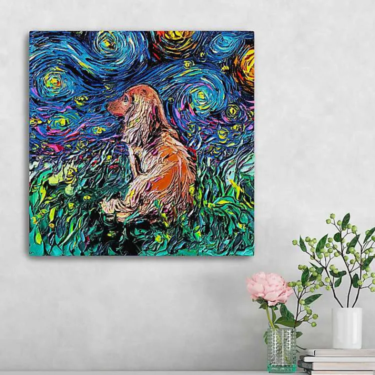 Canvas Art-Kirklands Home Aja Trier Dachshund III Starry Night Canvas Print