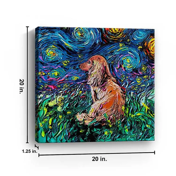Canvas Art-Kirklands Home Aja Trier Dachshund III Starry Night Canvas Print