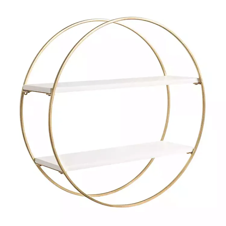 Shelves-Kirklands Home Round White Wood Sequoia Wall Shelf