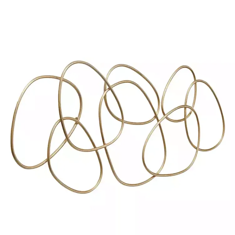 Wall Plaques-Kirklands Home Abstract Rings Metal Wall Plaque Gold