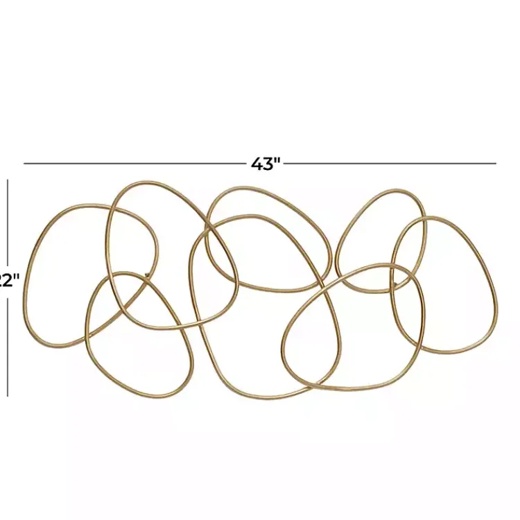 Wall Plaques-Kirklands Home Abstract Rings Metal Wall Plaque Gold