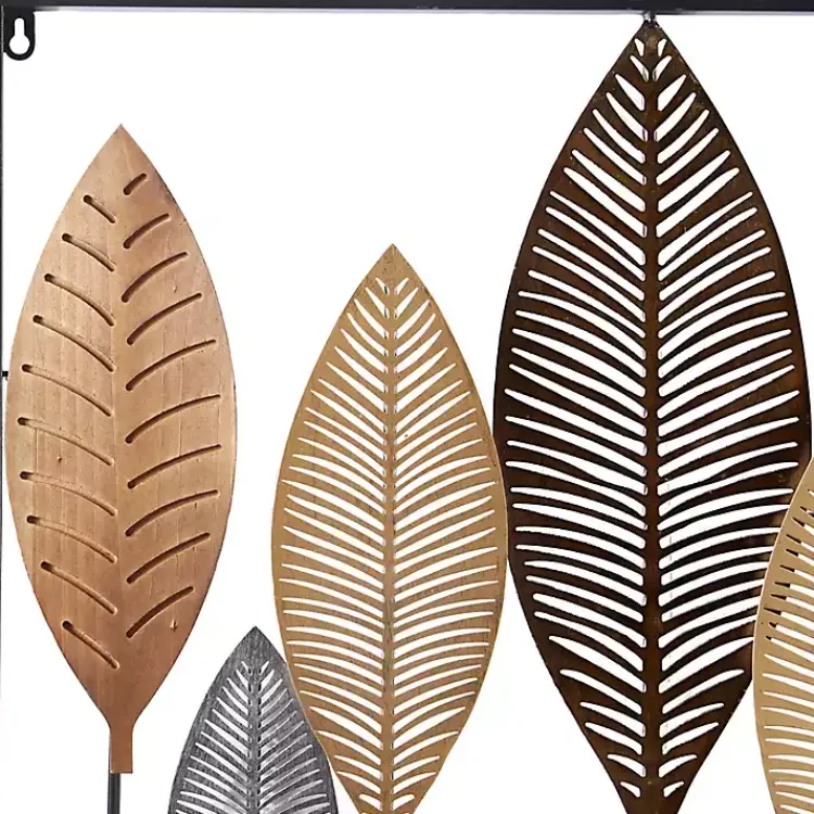 Wall Plaques-Kirklands Home Metal and Wood Leaf Stems Wall Plaque Multi