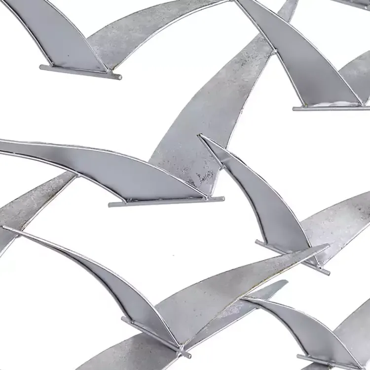 Wall Plaques-Kirklands Home Metal Flock of Birds Wall Plaque Silver