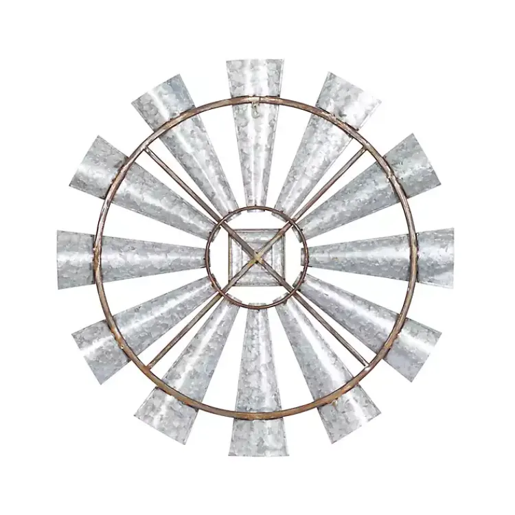 Wall Plaques-Kirklands Home Metal Windmill Wall Plaque Silver