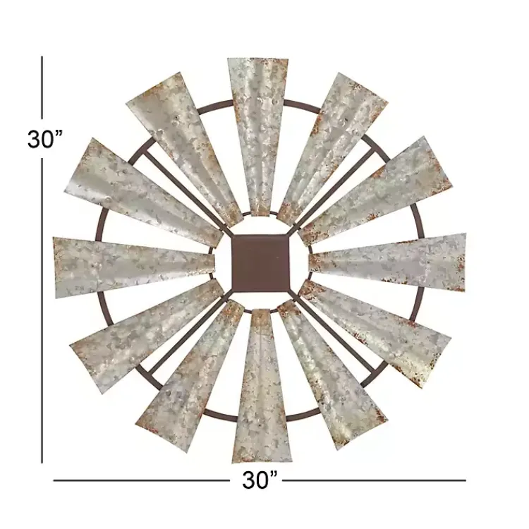 Wall Plaques-Kirklands Home Metal Windmill Wall Plaque Silver