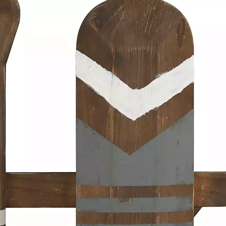 Wall Plaques-Kirklands Home Gray Wood Arrow and Striped Paddle Wall Plaque