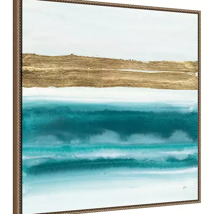 Canvas Art-Kirklands Home Abstract Gold Emerald Beach III Canvas Art Print