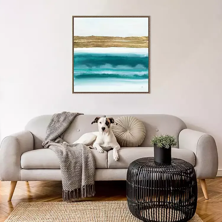 Canvas Art-Kirklands Home Abstract Gold Emerald Beach III Canvas Art Print