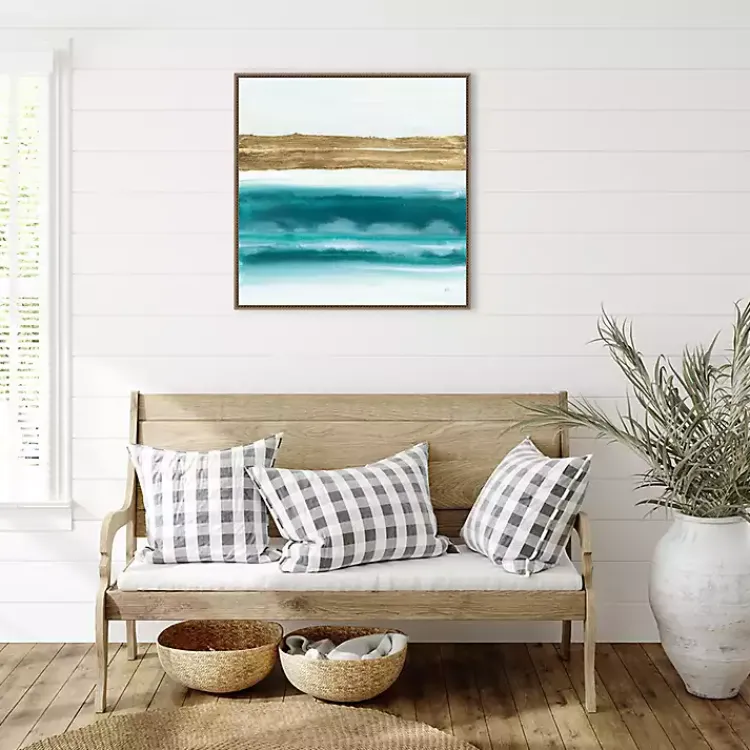 Canvas Art-Kirklands Home Abstract Gold Emerald Beach III Canvas Art Print
