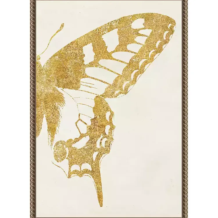 Canvas Art-Kirklands Home Gold Butterfly Wings Framed Canvas Art Print