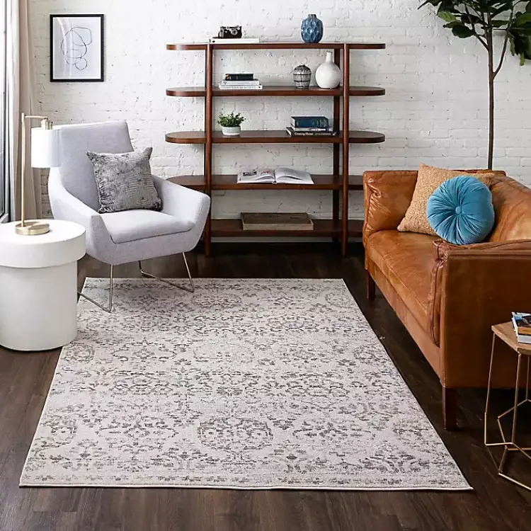 Area Rugs-Kirklands Home Cream Winn Medallion Runner, 2x8 Ivory