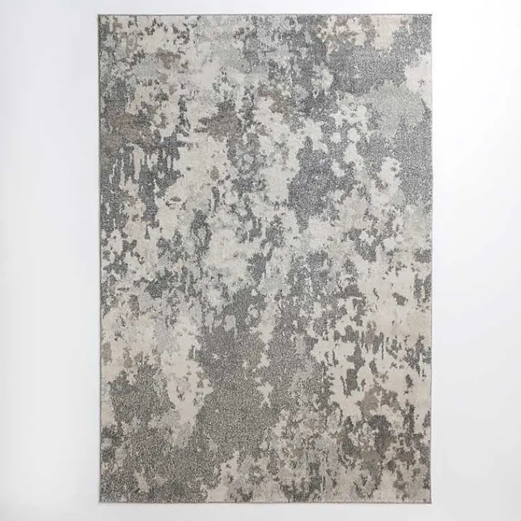 Area Rugs-Kirklands Home Gray and Cream Wray Modern Area Rug, 5x8