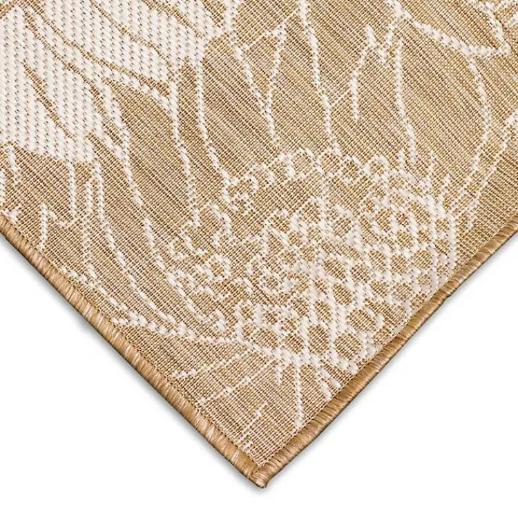 Outdoor Rugs-Kirklands Home Sand Floral Blooms Outdoor Area Rug, 4x7