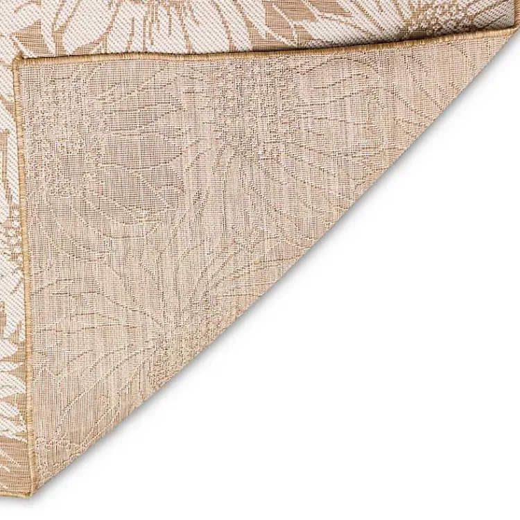 Outdoor Rugs-Kirklands Home Sand Floral Blooms Outdoor Area Rug, 7x9