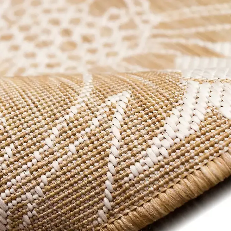 Outdoor Rugs-Kirklands Home Sand Floral Blooms Outdoor Area Rug, 7x9