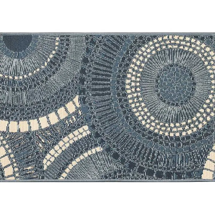 Outdoor Rugs-Kirklands Home Blue & White Circles Indoor/Outdoor Rug, 2x3