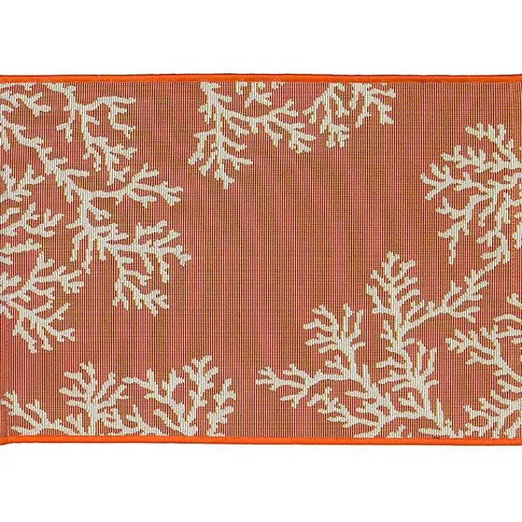 Outdoor Rugs-Kirklands Home Coral Indoor/Outdoor Rug, 2x3 Orange