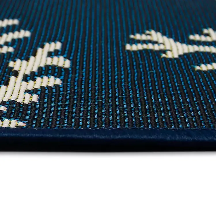 Outdoor Rugs-Kirklands Home Navy Blue Coral Indoor/Outdoor Rug, 2x3