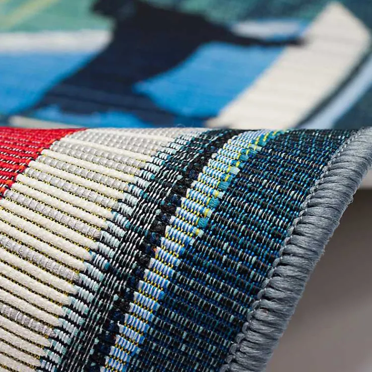 Outdoor Rugs-Kirklands Home Sailboat Dogs Indoor/Outdoor Accent Rug