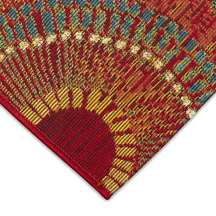 Outdoor Rugs-Kirklands Home Red & Blue Circles Indoor/Outdoor Rug, 3x4