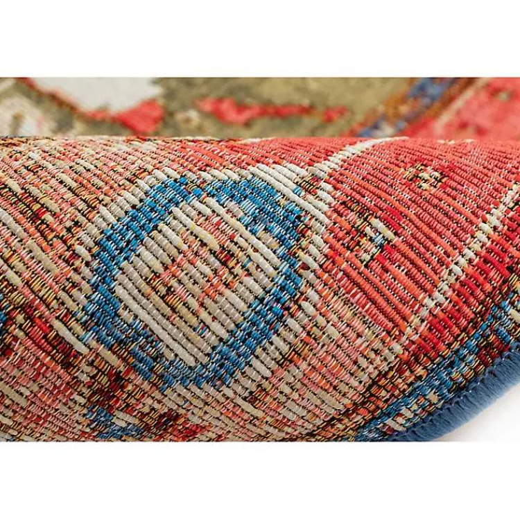 Outdoor Rugs-Kirklands Home Diamond Medallion Indoor/Outdoor Rug, 3x4 Red