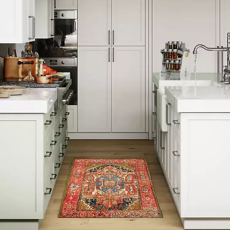 Outdoor Rugs-Kirklands Home Diamond Medallion Indoor/Outdoor Rug, 3x4 Red