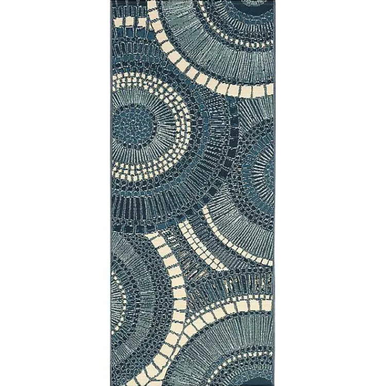 Outdoor Rugs-Kirklands Home Spheres Indoor/Outdoor Runner, 1x4 Blue