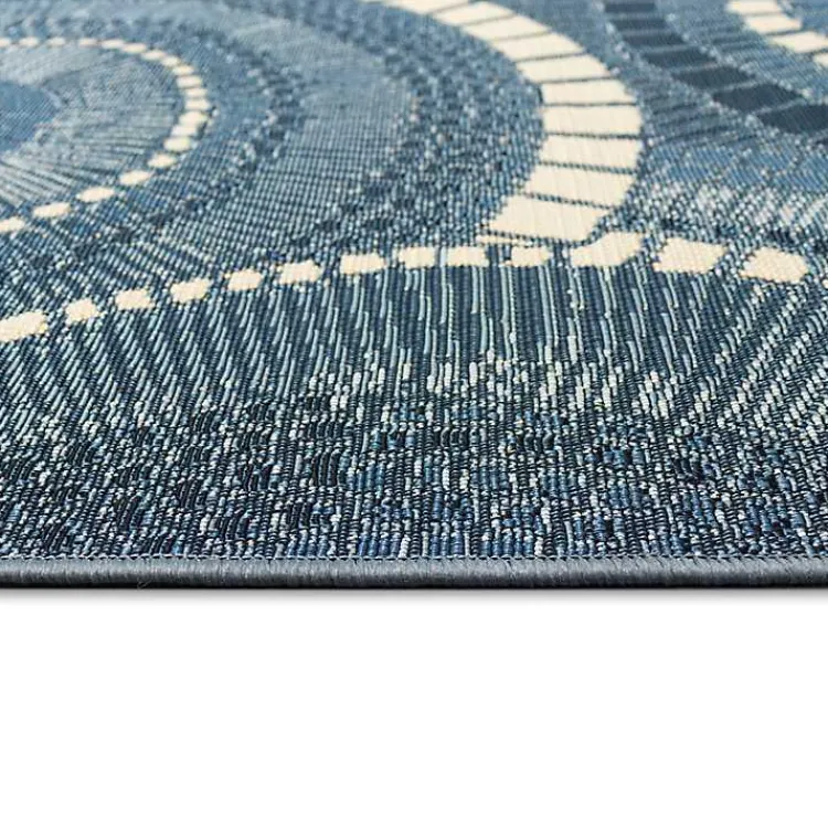 Outdoor Rugs-Kirklands Home Spheres Indoor/Outdoor Runner, 1x4 Blue