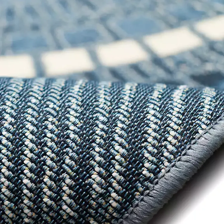 Outdoor Rugs-Kirklands Home Spheres Indoor/Outdoor Runner, 1x4 Blue