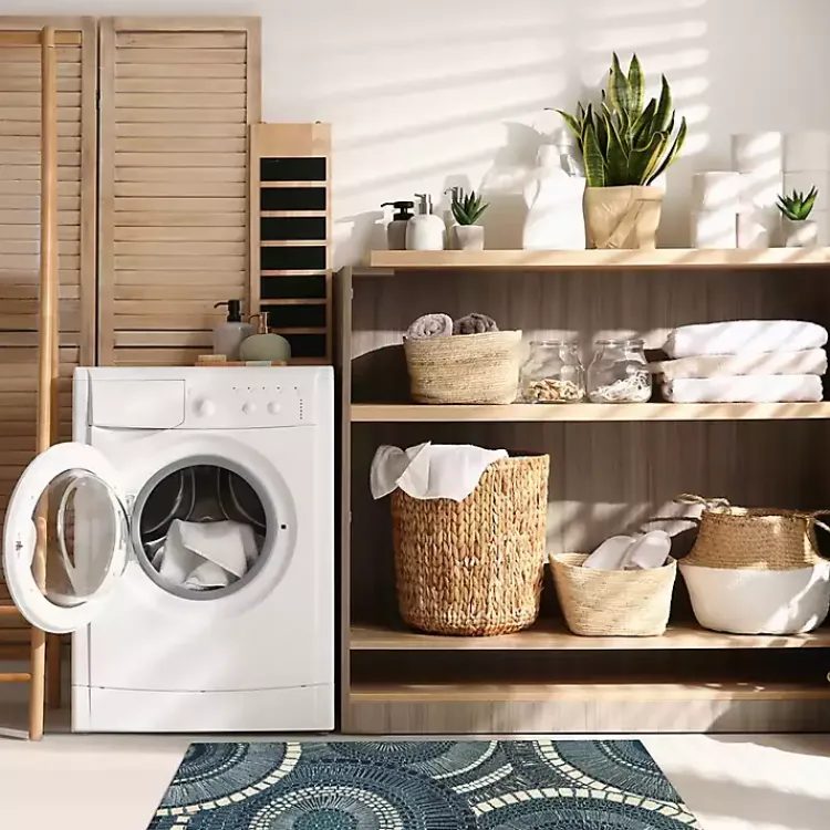 Outdoor Rugs-Kirklands Home Spheres Indoor/Outdoor Runner, 1x4 Blue