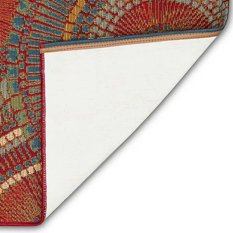 Outdoor Rugs-Kirklands Home Spheres Indoor/Outdoor Runner, 1x4 Red