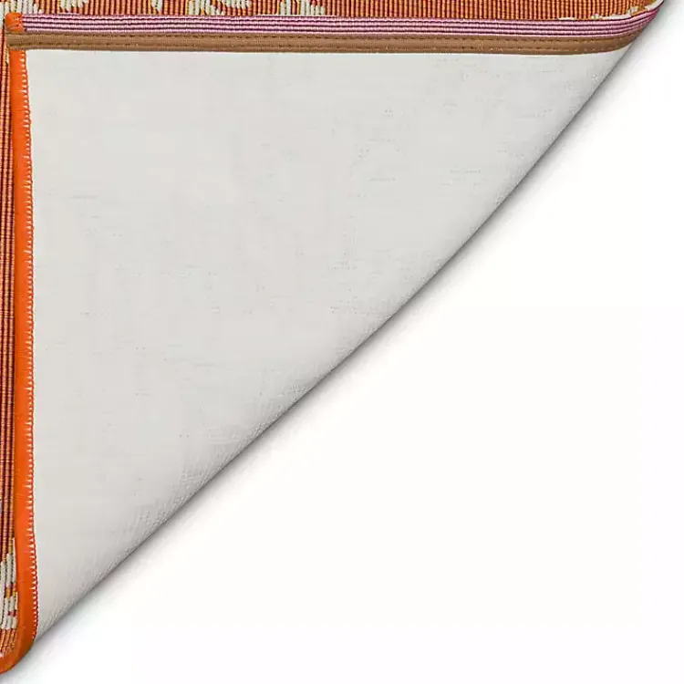 Outdoor Rugs-Kirklands Home Coral Indoor/Outdoor Runner, 1x4 Orange