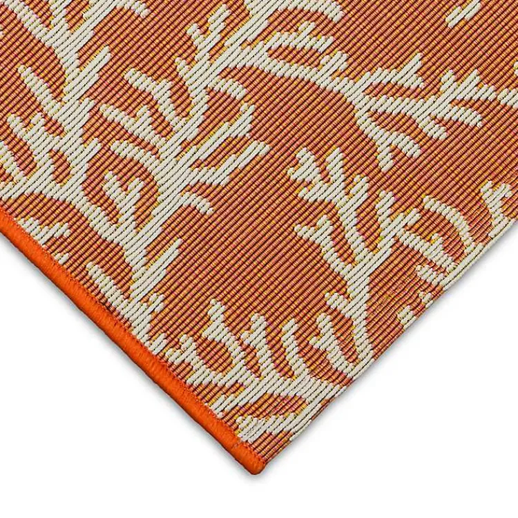 Outdoor Rugs-Kirklands Home Coral Indoor/Outdoor Runner, 1x4 Orange