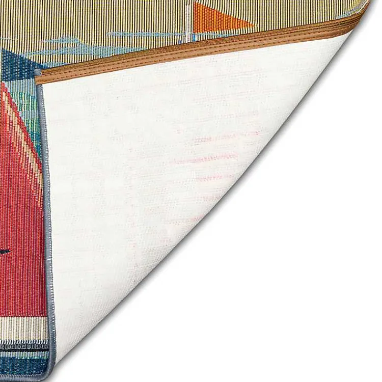 Outdoor Rugs-Kirklands Home Sailboat Dogs Indoor/Outdoor Runner, 1x4 Blue