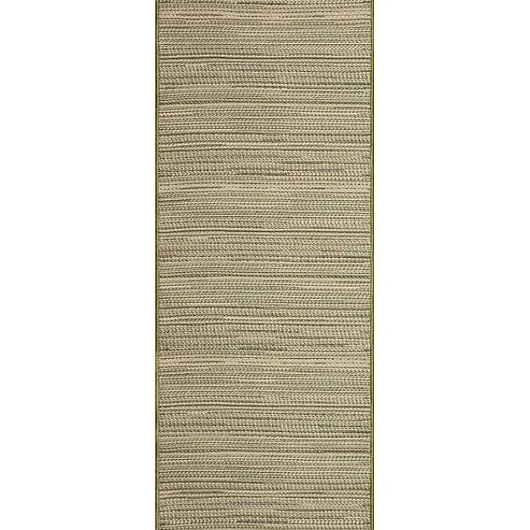 Outdoor Rugs-Kirklands Home Woven Lines Indoor/Outdoor Runner, 1x4 Green