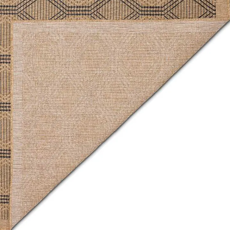 Outdoor Rugs-Kirklands Home Tan & Black Diamonds Indoor/Outdoor Area Rug, 5x7