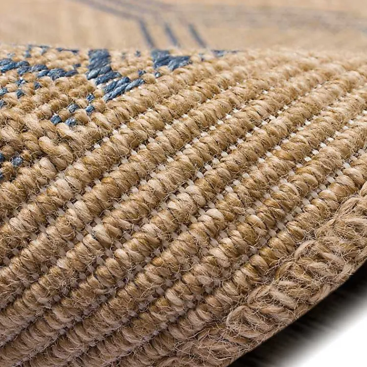 Outdoor Rugs-Kirklands Home Tan & Navy Diamonds Indoor/Outdoor Area Rug, 5x7