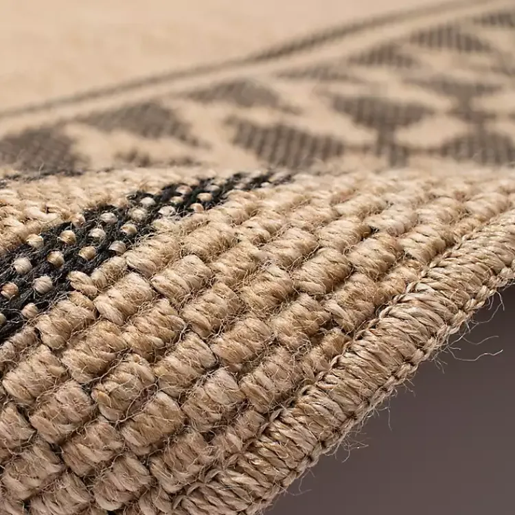 Outdoor Rugs-Kirklands Home Tan & Black Zig Zag Indoor/Outdoor Area Rug, 5x7
