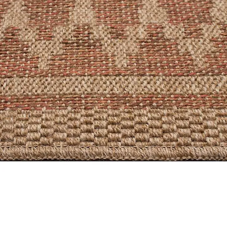 Outdoor Rugs-Kirklands Home Tan & Orange Zig Zag Indoor/Outdoor Area Rug, 5x7