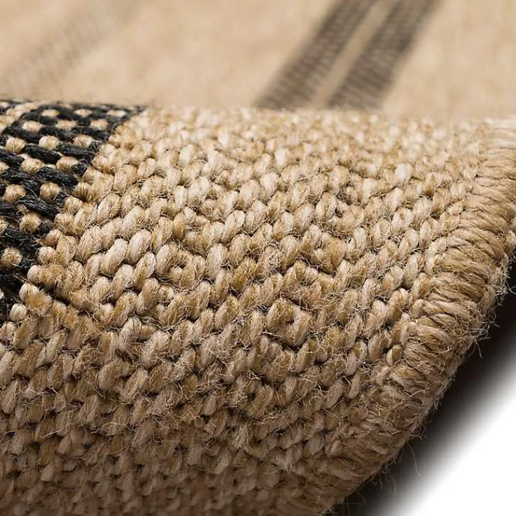 Outdoor Rugs-Kirklands Home Tan and Black Framed Indoor/Outdoor Area Rug, 7X9