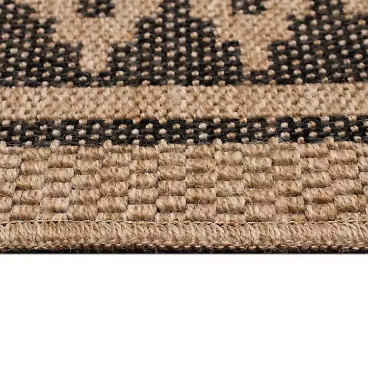 Outdoor Rugs-Kirklands Home Tan & Black Zig Zag Indoor/Outdoor Area Rug, 7x9