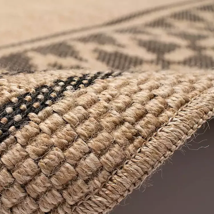 Outdoor Rugs-Kirklands Home Tan & Black Zig Zag Indoor/Outdoor Area Rug, 7x9
