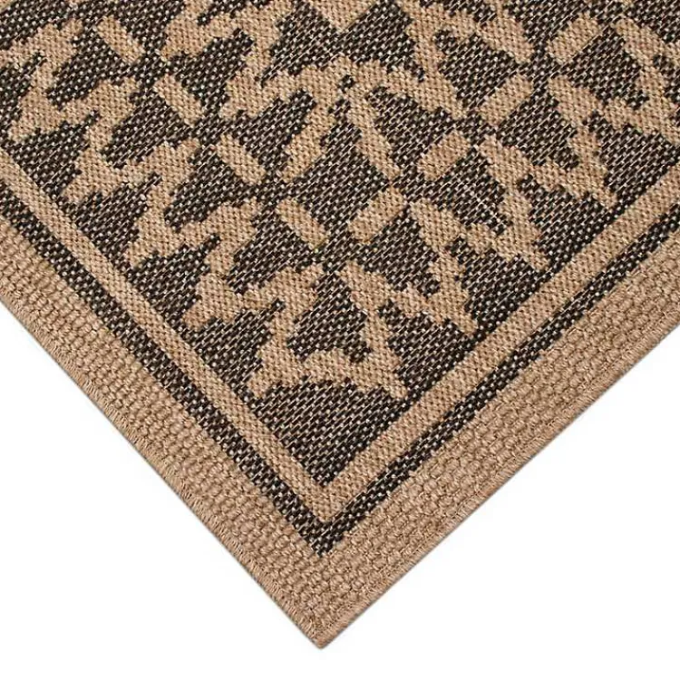 Outdoor Rugs-Kirklands Home Tan & Black Zig Zag Indoor/Outdoor Area Rug, 7x9