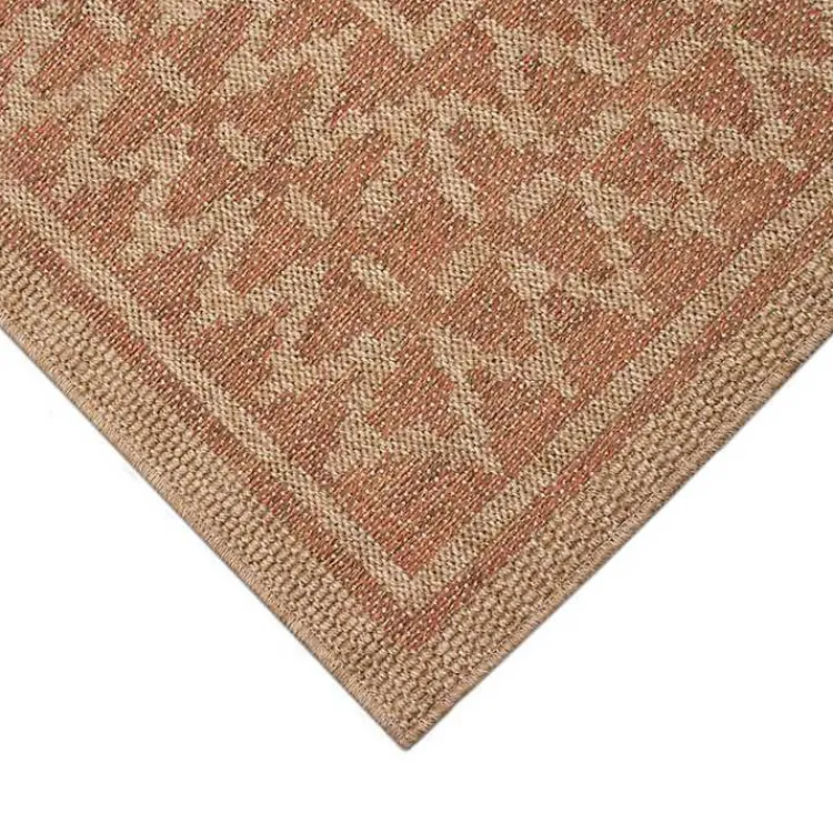 Outdoor Rugs-Kirklands Home Tan & Orange Zig Zag Indoor/Outdoor Area Rug, 7x9