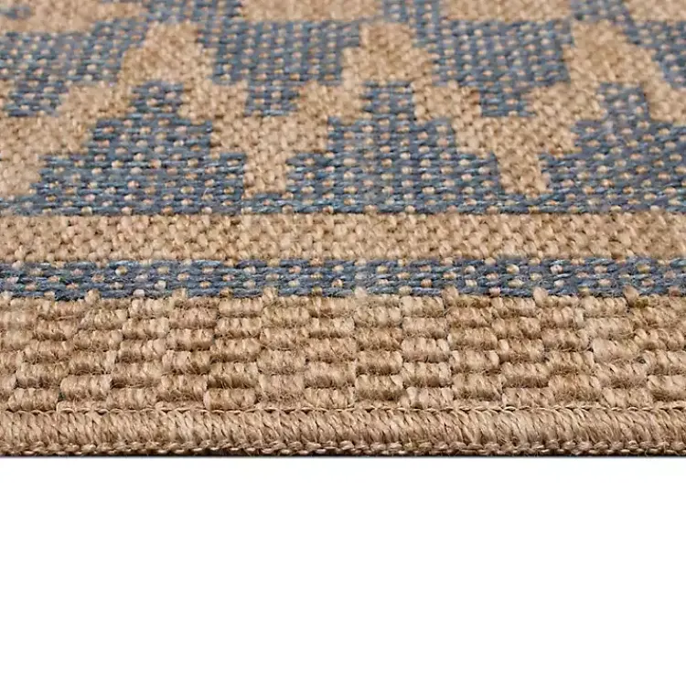 Outdoor Rugs-Kirklands Home Tan & Navy Zig Zag Indoor/Outdoor Area Rug, 7x9