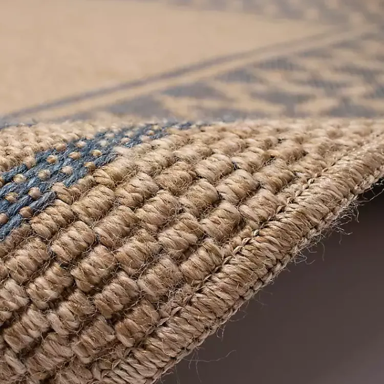 Outdoor Rugs-Kirklands Home Tan & Navy Zig Zag Indoor/Outdoor Area Rug, 7x9