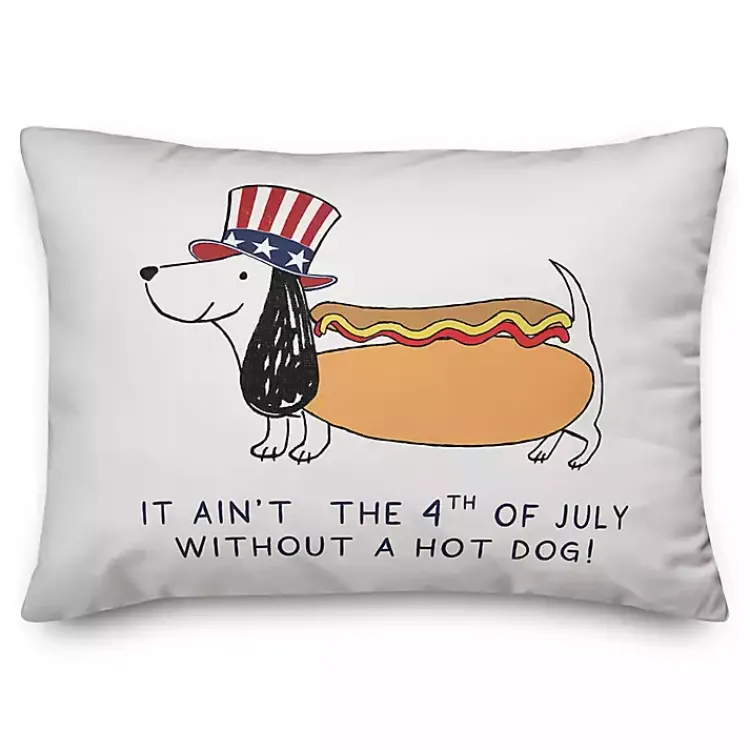 Outdoor Cushions & Pillows-Kirklands Home Fourth of July Hot Dog Indoor/Outdoor Pillow